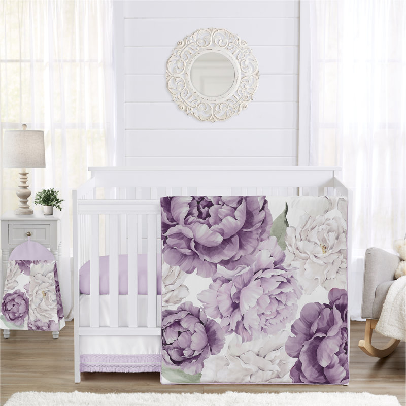 Sweet Jojo Designs Peony Floral Garden Lavender Purple and Ivory 4 Piece Crib Bedding Set by Sweet Jojo Designs Wayfair